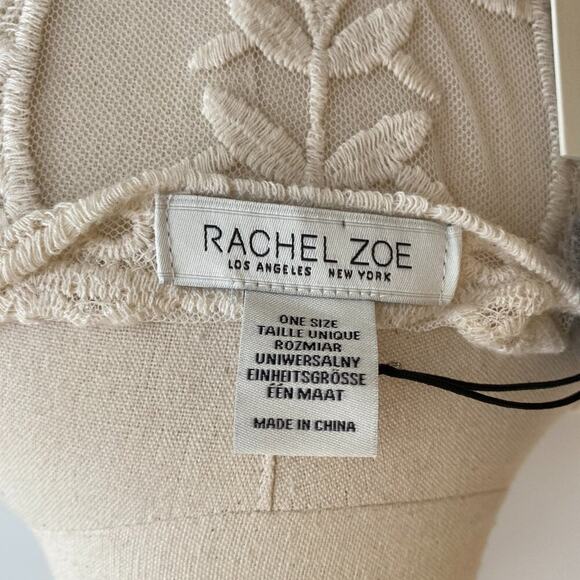 NWT Rachel Zoe Cream Floral Embroidered Lace Boho Coverup Kimono Duster ONE SIZE - Picture 11 of 12